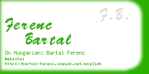 ferenc bartal business card